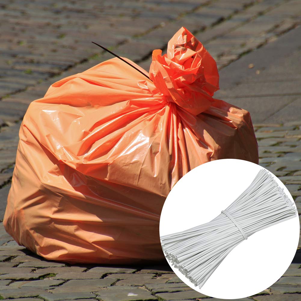 SumDirect 1000pcs 4 Inch Twist Ties - Reusable White Plastic Coated Cable Wire Ties for Bags, Bread,Household and Office - Image 6