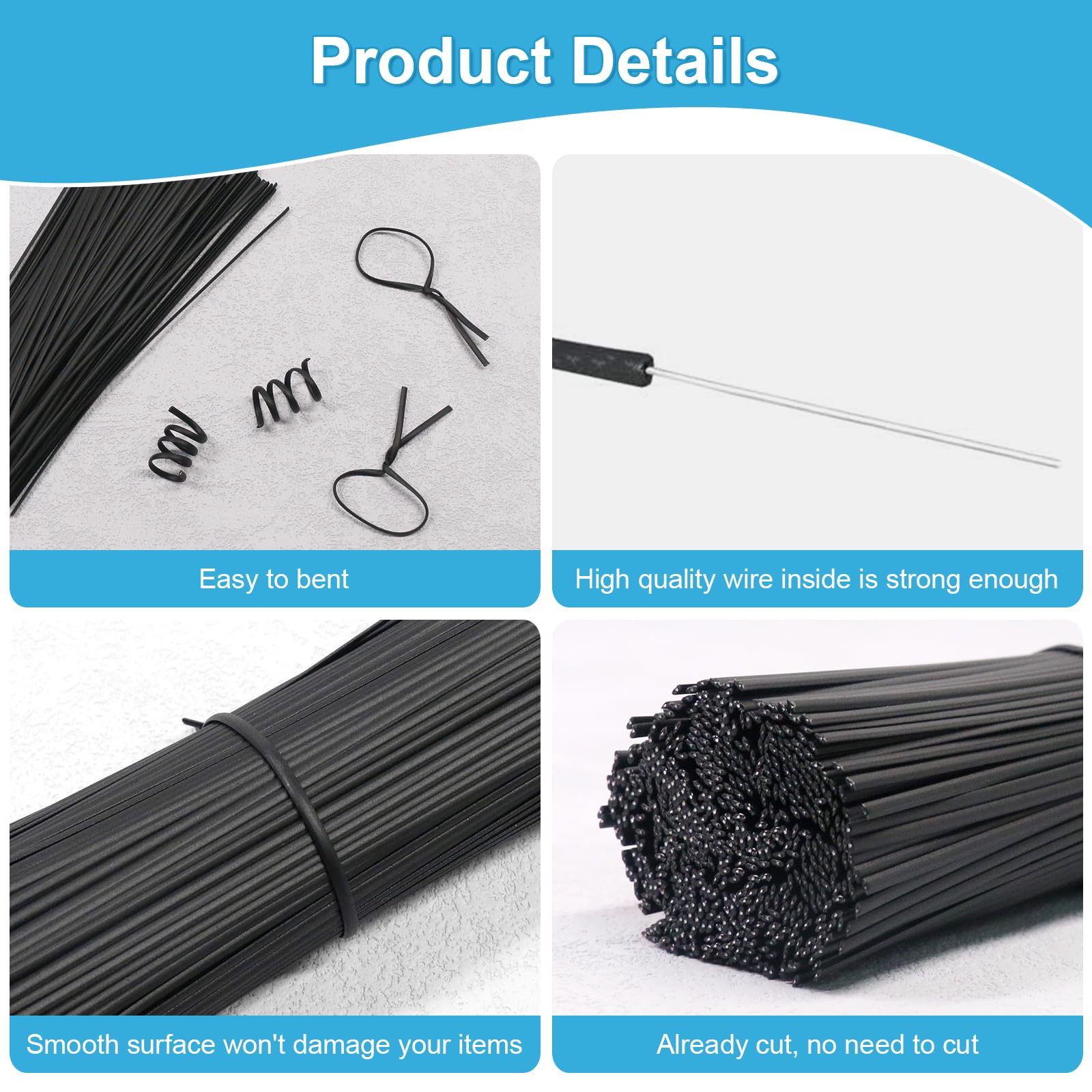 SumDirect 1000Pcs 5inches Plastic Twist Bag Gift Bag Cable Ties for Party Cello Candy Bags Cake Pops (5inches) - Image 3