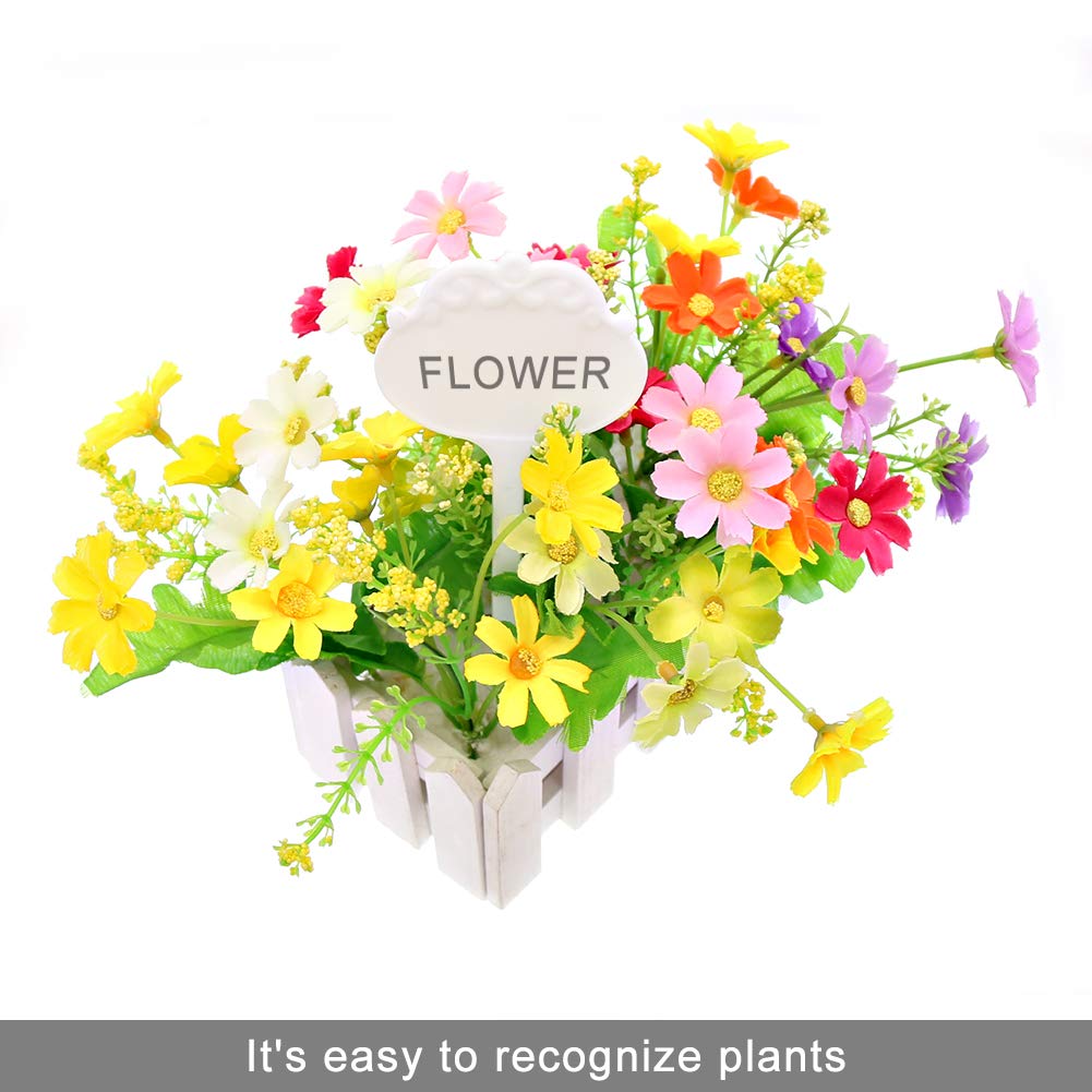 SumDirect® 100pcs 2.68"x6.5" Thick Plastic Waterproof Plant T-Type Tags Markers Nursery Garden Labels (White) - Image 4