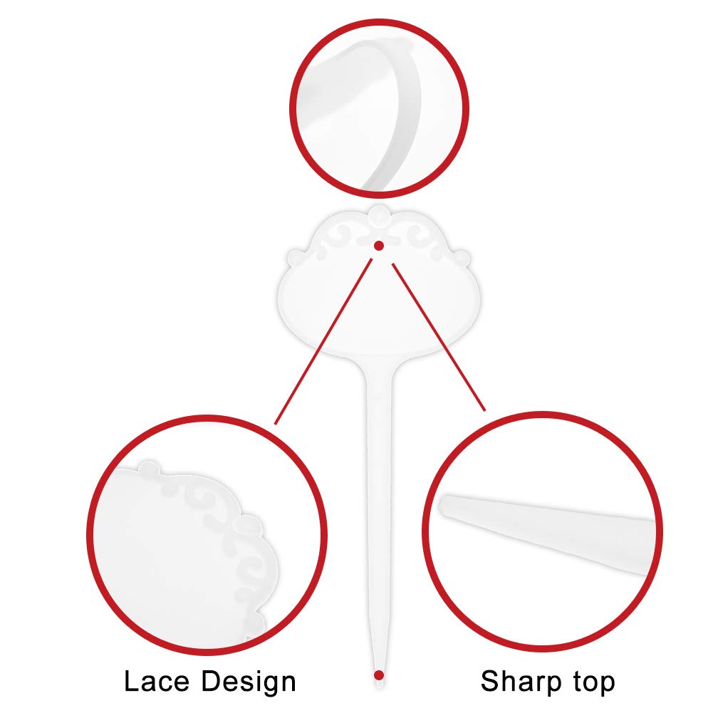 SumDirect® 100pcs 2.68"x6.5" Thick Plastic Waterproof Plant T-Type Tags Markers Nursery Garden Labels (White) - Image 5