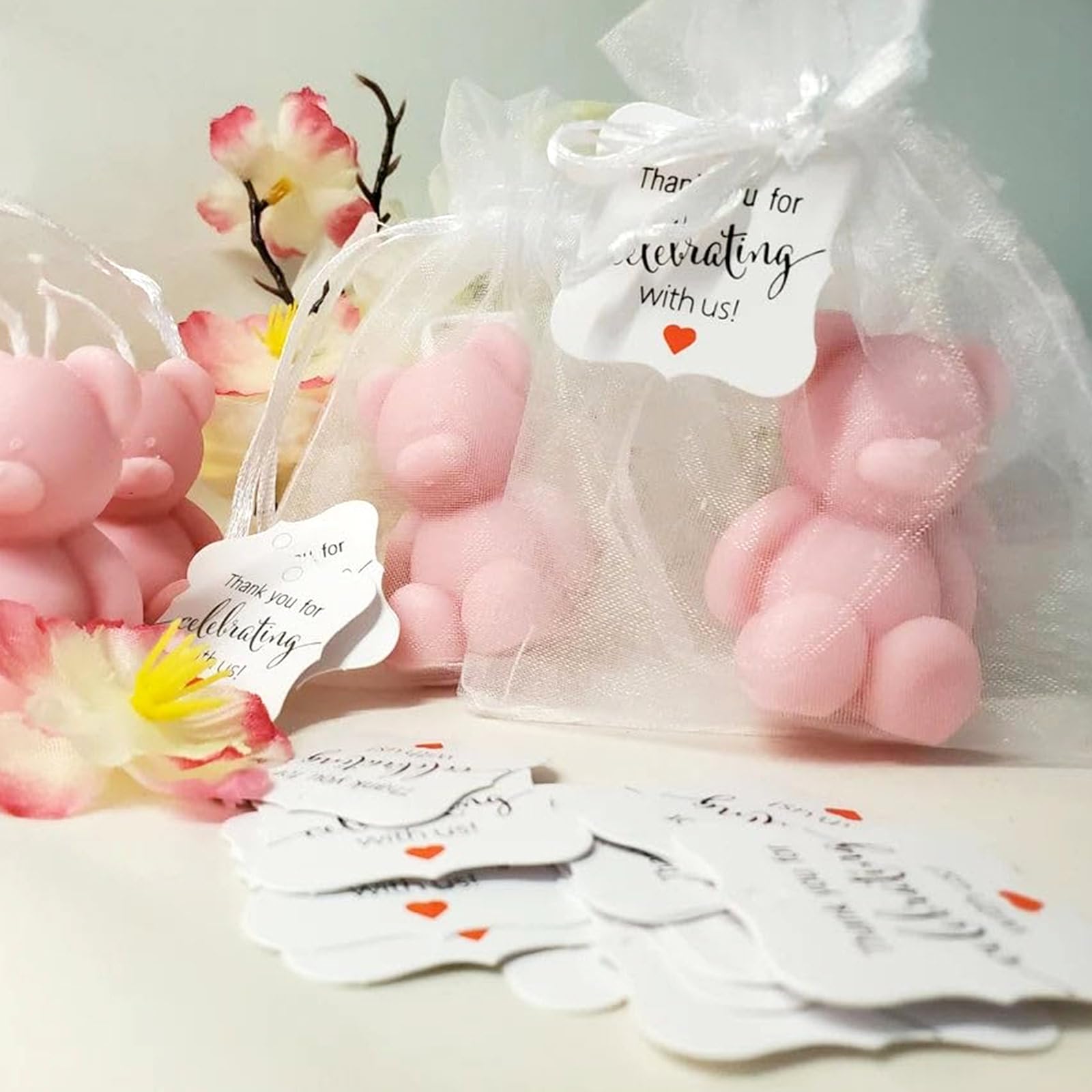 SumDirect 100PCS 3x4 Inches Organza Gift Bags with Drawstring-White - Image 6