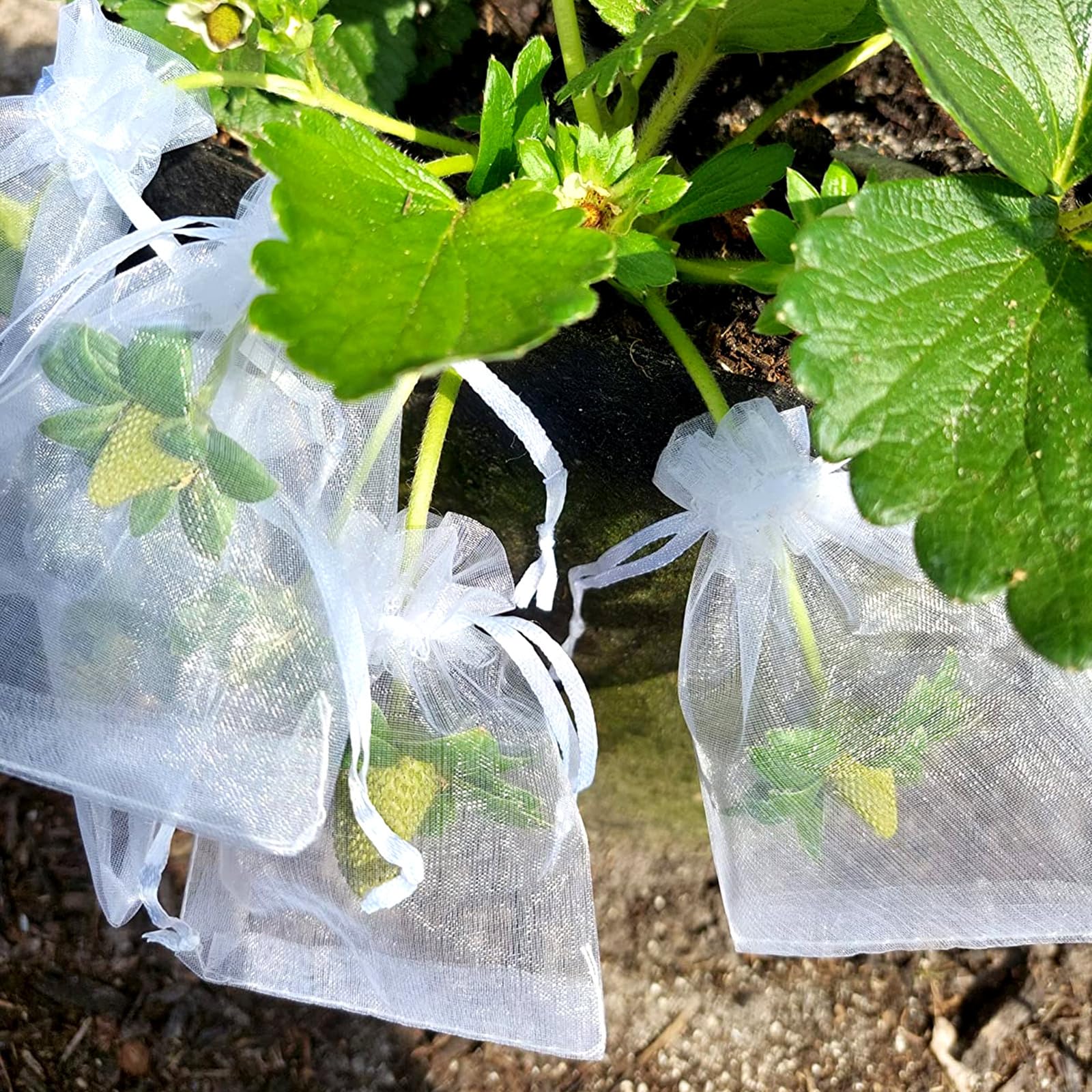 SumDirect 100PCS 3x4 Inches Organza Gift Bags with Drawstring-White - Image 7