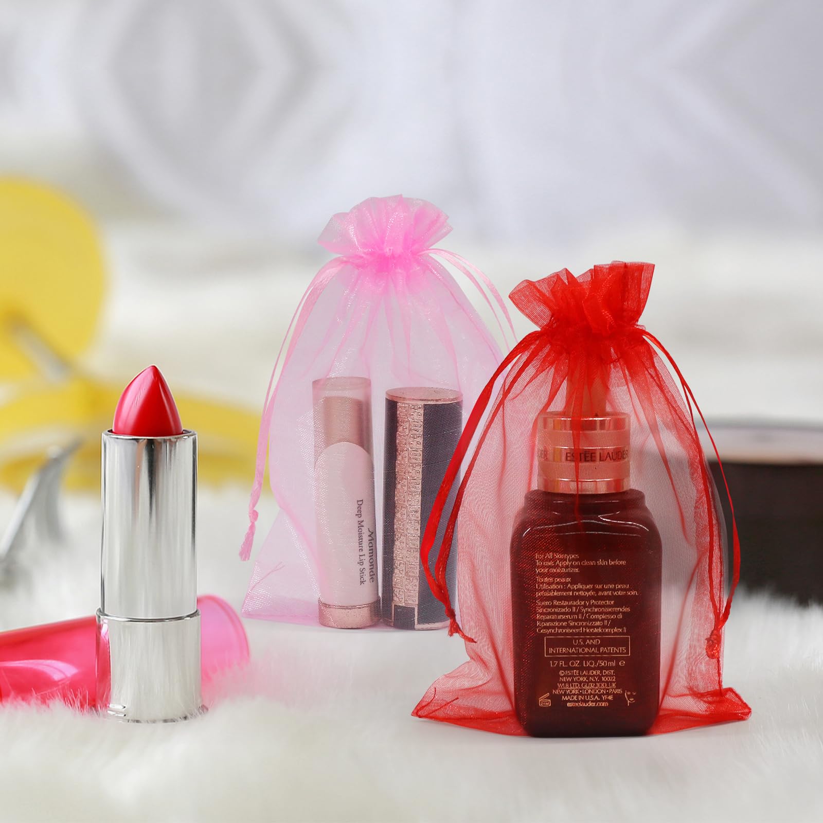 SumDirect 110Pcs 4x6 inches Mixed Color Sheer Drawstring Organza Jewelry Pouches Wedding Party Christmas Favor Gift Bags - Image 5