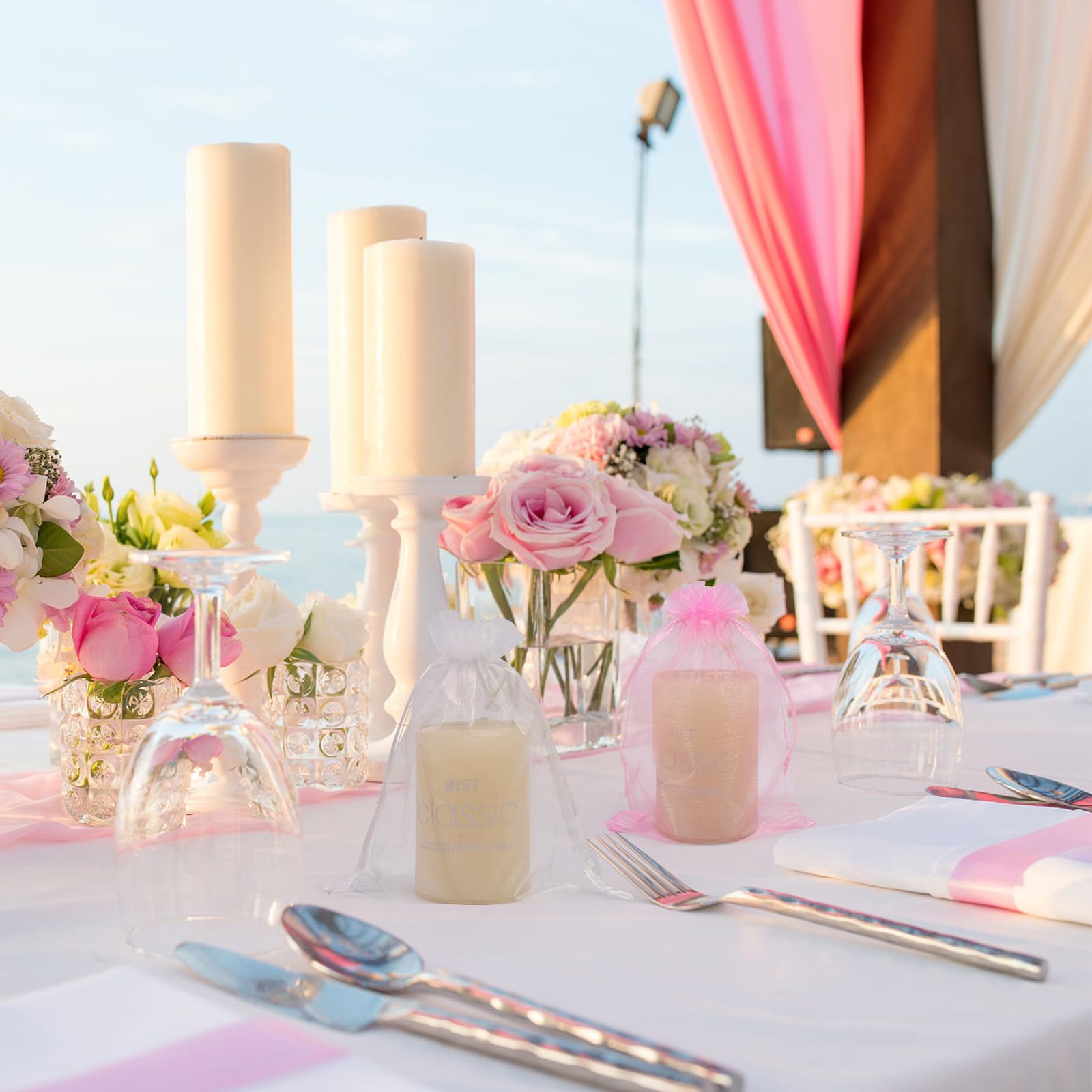 SumDirect 110Pcs 4x6 inches Mixed Color Sheer Drawstring Organza Jewelry Pouches Wedding Party Christmas Favor Gift Bags - Image 7