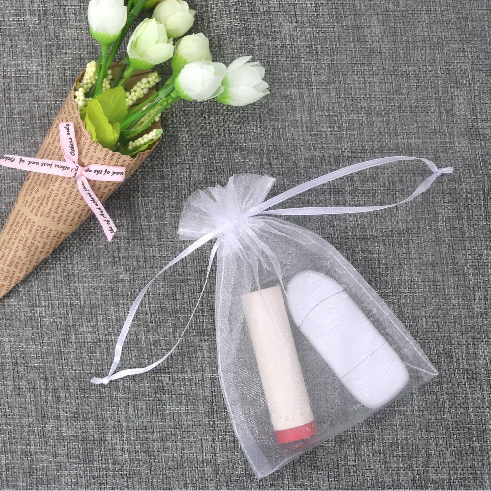 SumDirect 50Pcs 4x6 inches Sheer Organza Bags Jewelry Drawstring Pouches Wedding Party Christmas Favor Gift Bags - Image 6