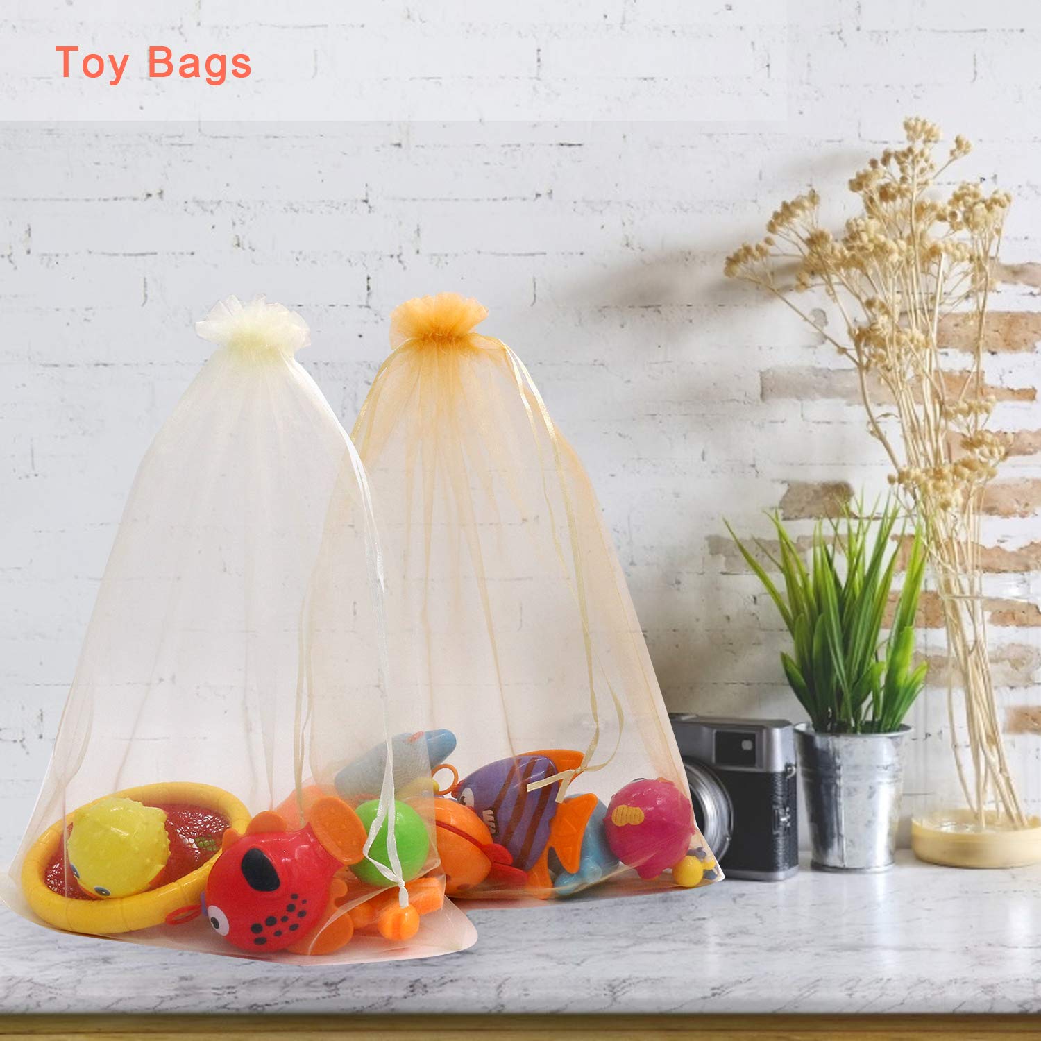 SumDirect Extra Large Organza Bags - 100Pcs12x16 Inches Mixed Color Organza Gift Bags with Drawstring, Jewelry Pouches for Wedding Party Christmas Favor - Image 6