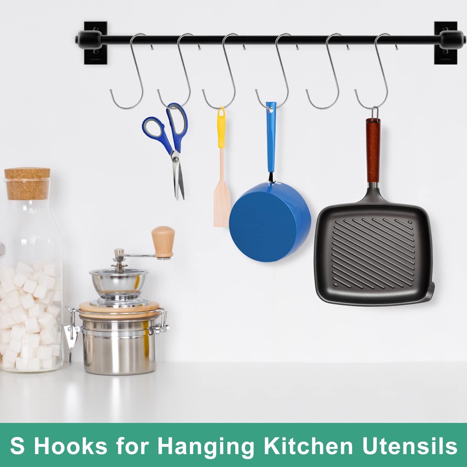 SumDirect Heavy Duty S Hooks - 15 Pack 5.7 Inch Extra Large Meta Stainless Steel S Shaped Hooks for Hanging - Image 3