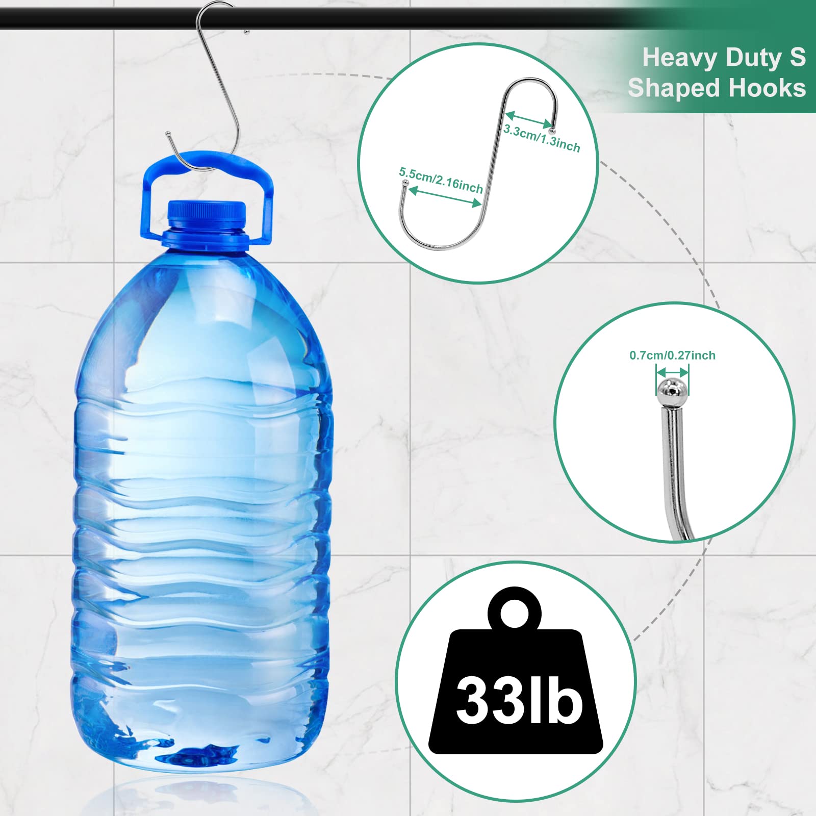 SumDirect Heavy Duty S Hooks - 15 Pack 5.7 Inch Extra Large Meta Stainless Steel S Shaped Hooks for Hanging - Image 4