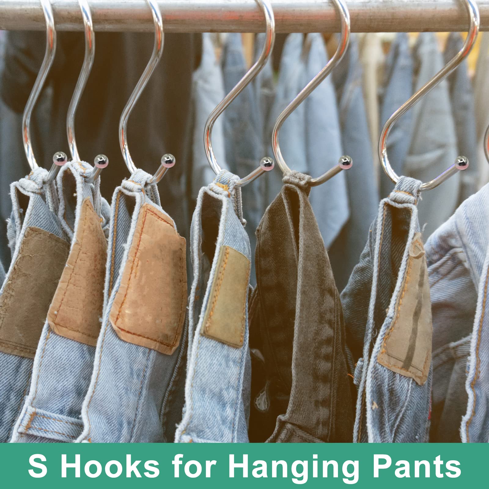 SumDirect Heavy Duty S Hooks - 15 Pack 5.7 Inch Extra Large Meta Stainless Steel S Shaped Hooks for Hanging - Image 5