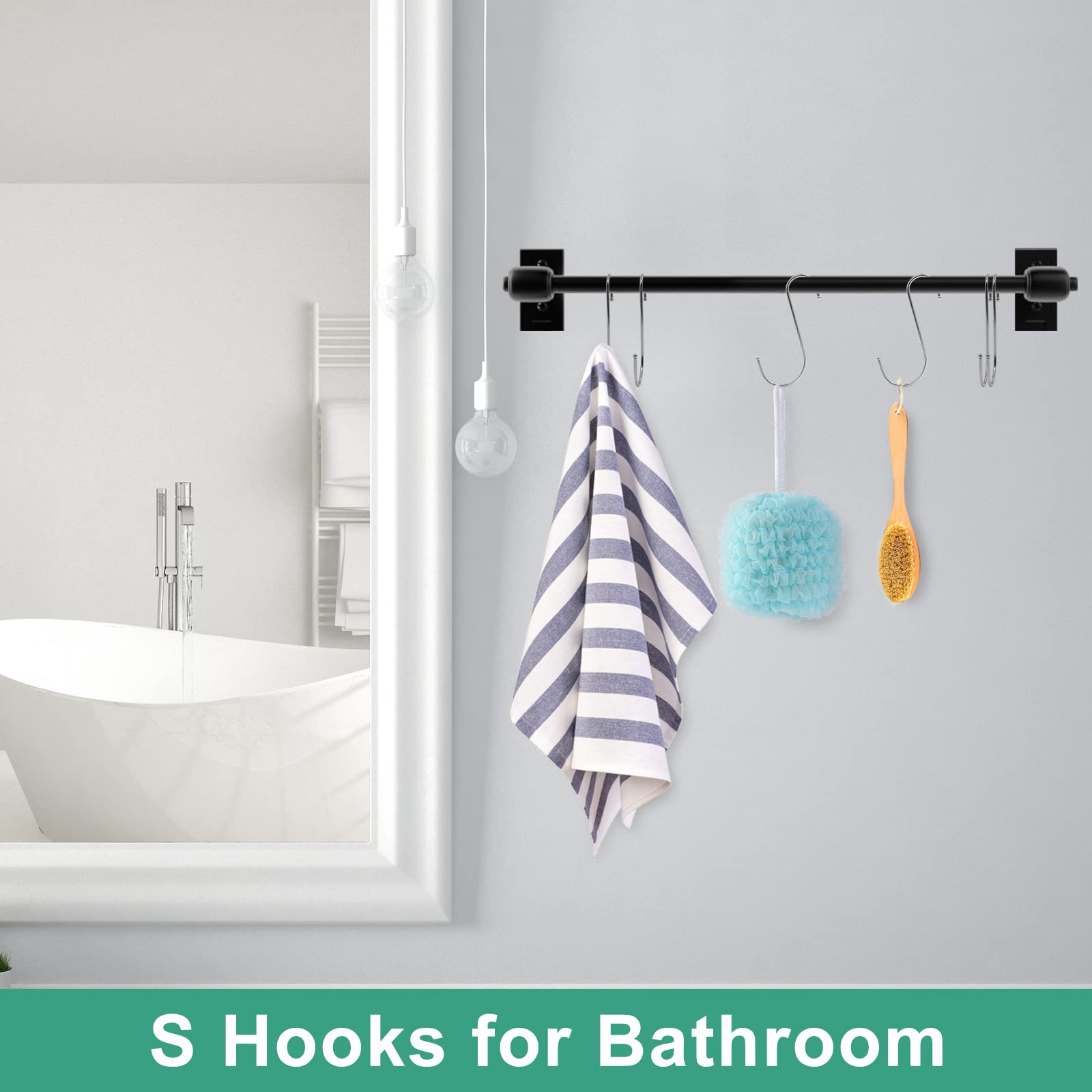 SumDirect Heavy Duty S Hooks - 15 Pack 5.7 Inch Extra Large Meta Stainless Steel S Shaped Hooks for Hanging - Image 6