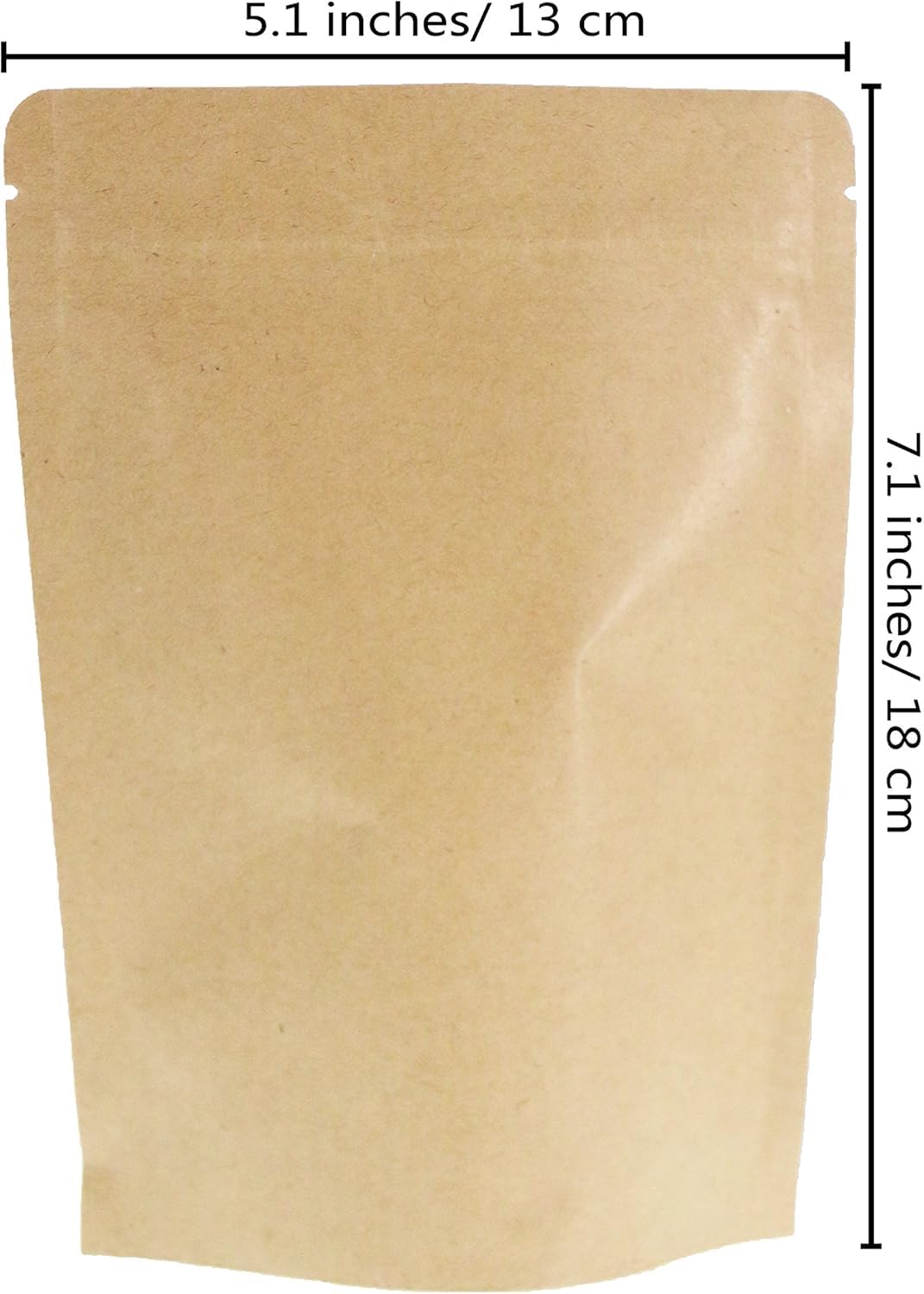 SumDirect Kraft Stand Up Pouches - 100 Pack Self-Sealing Zipper Food Storage Reusable Bags with Foil Lined for Home or Business (5X7 Inch,100PCS) - Image 3