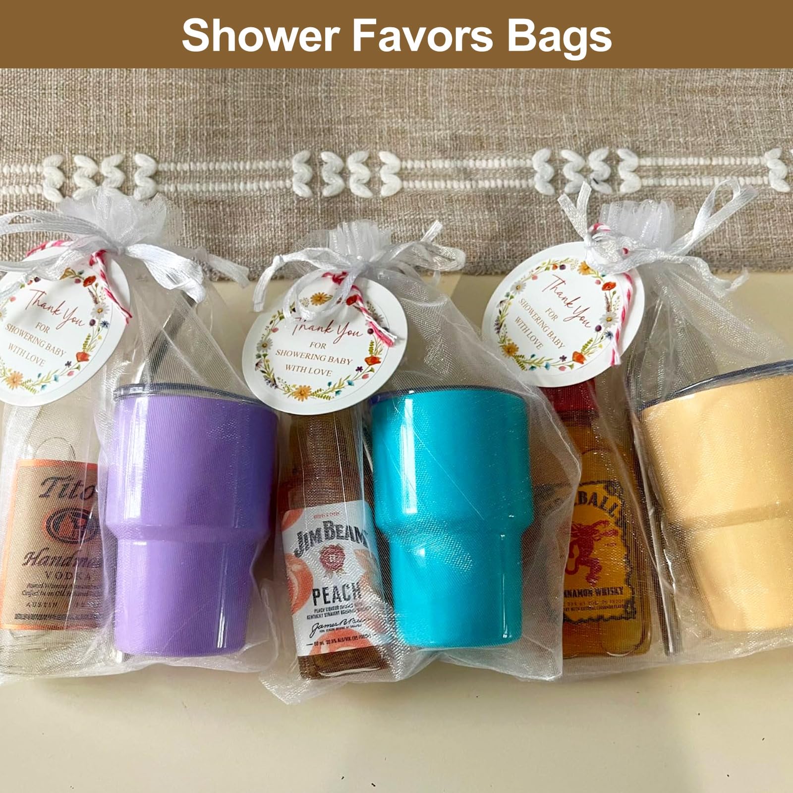 SumDirect White Sheer Organza Bags - 100Pcs 6x9 Inch Organza Gift Bags with Drawstring, Jewelry Pouches for Wedding Party Christmas Favor - Image 5